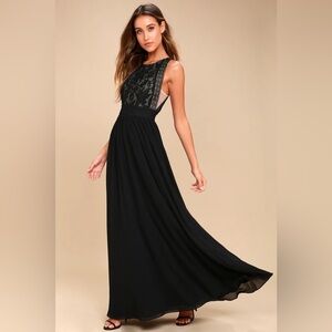Black Lace Maxi Dress